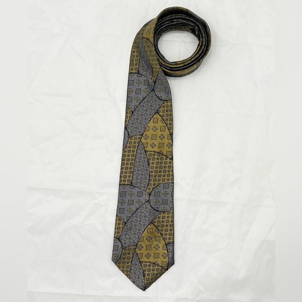 Authentic Vintage Fendi 80s Silk Tie Necktie Abstract Patchwork Print